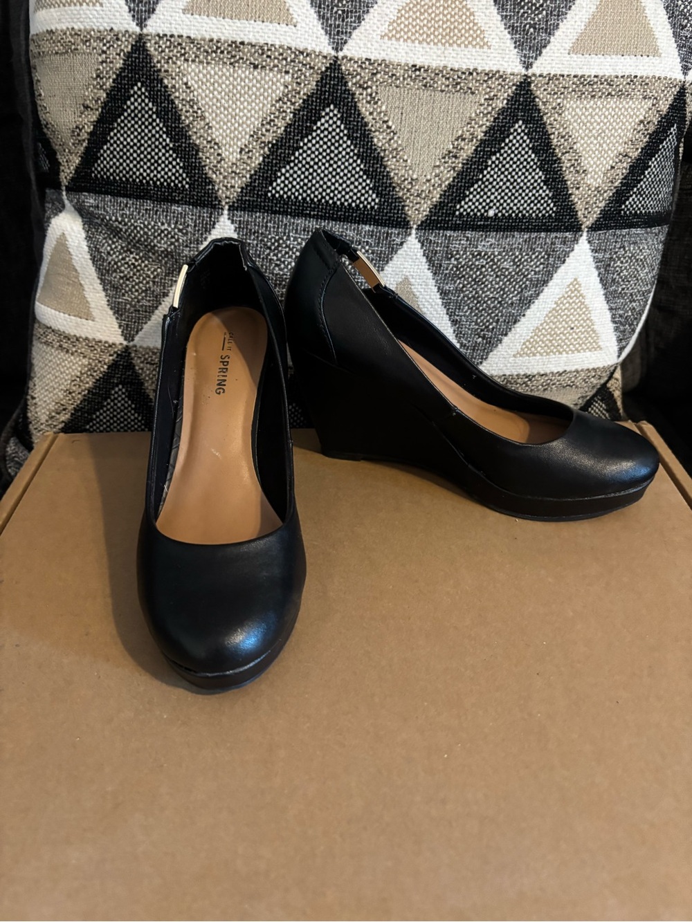 Call It Spring Black Wedge Pumps